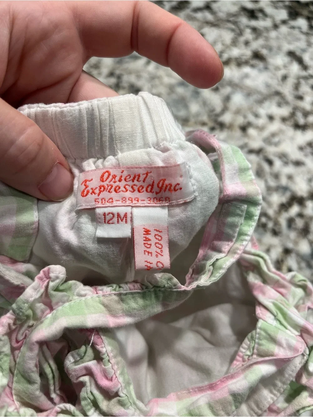 Pink & Green Gingham Ruffle Baby One-Piece